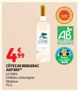 Auchan CÔTES DE BERGERAC AOP BIO offre