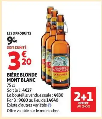 Auchan Bière Blonde Mont Blanc offre