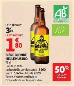 Auchan BIÈRE BLONDE HELLEMUS BIO offre