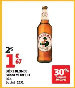 Auchan BIÈRE BLONDE BIRRA MORETTI offre