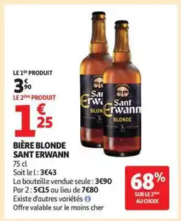 Auchan Bière Blonde Sant Erwann offre