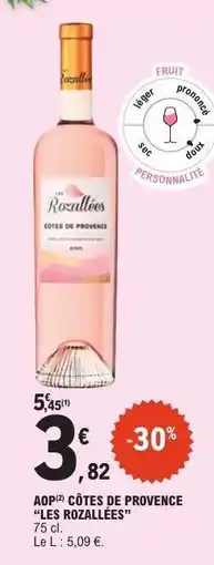 E.Leclerc AOP CÔTES DE PROVENCE LES ROZALLÉES offre