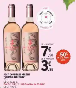 E.Leclerc AOC Corbières 'Hérésie' Gérard Bertrand offre