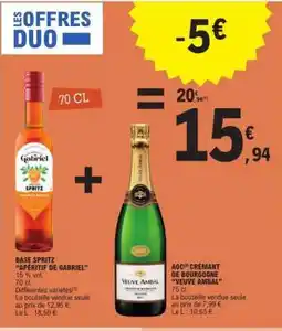 E.Leclerc BASE SPRITZ + AOC CRÉMANT DE BOURGOGNE offre