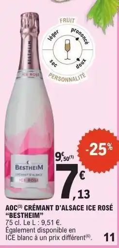 E.Leclerc AOC Crémant d'Alsace Ice Rosé 'Bestheim' offre
