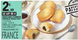 E.Leclerc Madeleines fourrées chocolat noisettes offre