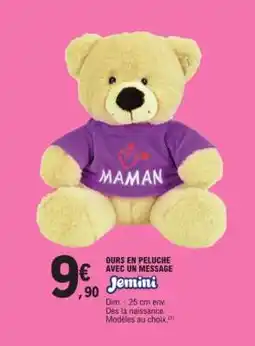 E.Leclerc OURS EN PELUCHE AVEC UN MESSAGE offre