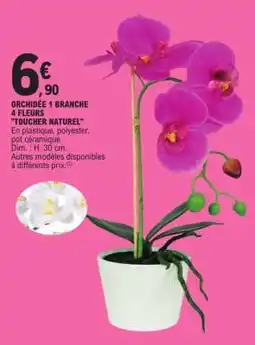 E.Leclerc ORCHIDÉE 1 BRANCHE 4 FLEURS TOUCHER NATUREL offre