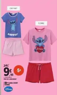 E.Leclerc 2 Pyjama Court Femme offre
