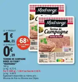 E.Leclerc Terrine de Campagne Dorée au Four Madrange offre