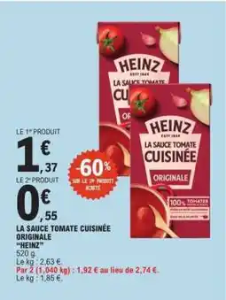 E.Leclerc La Sauce Tomate Cuisinée Originale 'Heinz' offre
