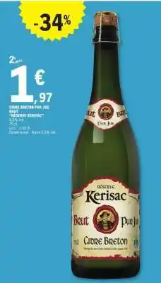 E.Leclerc CIDRE BRETON PUR JUS BRUT offre