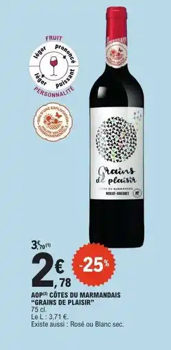 E.Leclerc AOP Côtes du Marmandais Grains de Plaisir offre