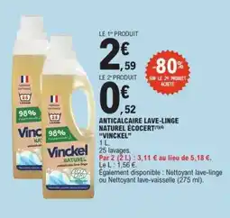 E.Leclerc ANTICALCAIRE LAVE-LINGE NATUREL ÉCOCERT VINCKEL offre