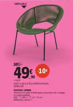 E.Leclerc FAUTEUIL LOUNGE offre