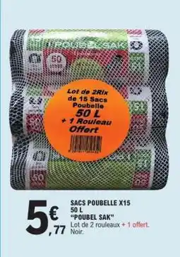 E.Leclerc SACS POUBELLE X15 50 L POUBEL SAK offre