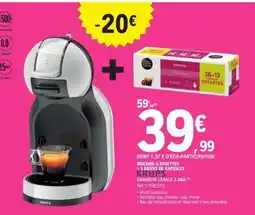 E.Leclerc Machine à dosettes + 3 boîtes de capsules KRUPS offre