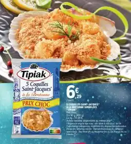 E.Leclerc 5 COQUILLES SAINT-JACQUES* À LA BRETONNE SURGELÉES TIPIAK offre