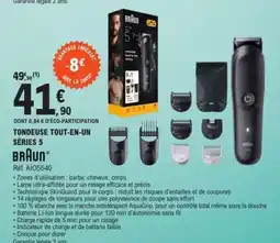 E.Leclerc TONDEUSE TOUT-EN-UN SÉRIES 5 BRAUN offre
