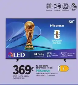E.Leclerc TV QLED 58E70 offre