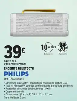 E.Leclerc ENCEINTE BLUETOOTH PHILIPS offre