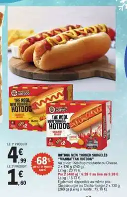E.Leclerc HOTDOG NEW YORKER SURGELÉS “MANHATTAN HOTDOG” offre