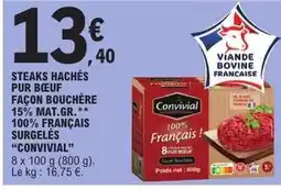 E.Leclerc STEAKS HACHÉS PUR BŒUF FAÇON BOUCHÈRE offre