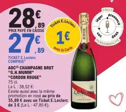 E.Leclerc AOC CHAMPAGNE BRUT G.H.MUMM CORDON ROUGE offre