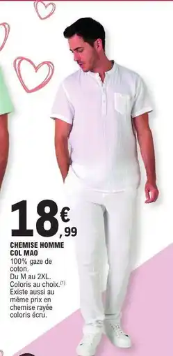 E.Leclerc CHEMISE HOMME COL MAO offre
