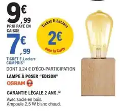 E.Leclerc LAMPE À POSER “EDISON” offre