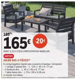 E.Leclerc SALON BAS 4 PIÈCES offre