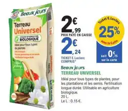 E.Leclerc Beaux jours Terreau Universel offre