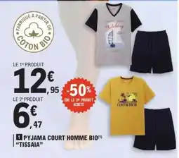 E.Leclerc Pyjama Court Homme Bio TISSAIA offre
