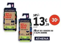 E.Leclerc ATHENA Lot de 4 Boxers ou 4 Slips Homme offre