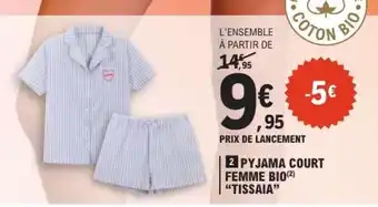 PYJAMA COURT FEMME BIO TISSAIA