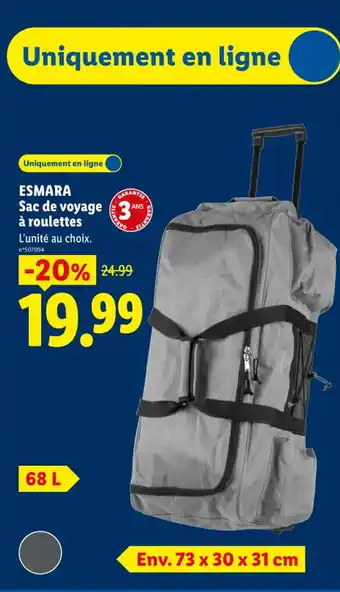 Lidl ESMARA Sac de voyage à roulettes offre