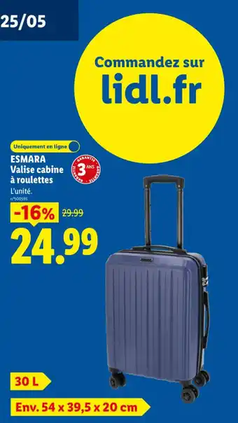 Lidl ESMARA Valise cabine à roulettes offre
