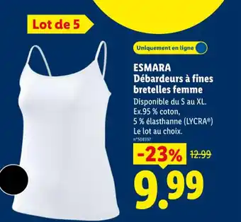 Lidl ESMARA Débardeurs à fines bretelles femme offre