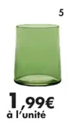 E.Leclerc Gobelets elixir 6 couleurs disponibles orange, jaune, violet, vert, gris et bleu en verre gobelets bas offre