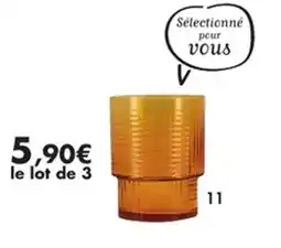 E.Leclerc Lot de 3 gobelets ambré rio en verre offre