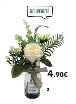 E.Leclerc Centre de table vase en verre et feuillages 3 modèles disponibles offre