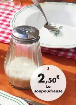 E.Leclerc Soupudreuse en verre et bouchon inox offre