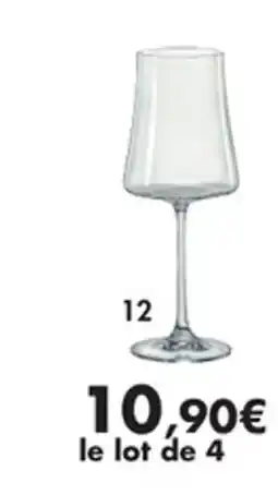 E.Leclerc Lot de 4 verres à pied offre