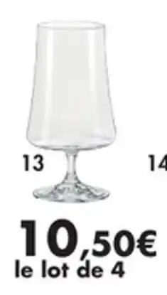 E.Leclerc Lot de 4 verres à bière offre