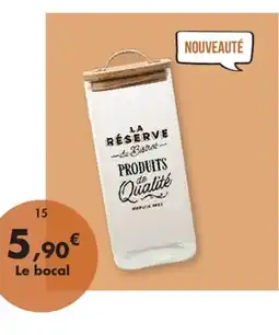 E.Leclerc Bocal carré haut Bistrot en verre et couvercle bois et métal offre