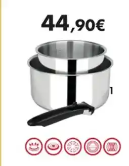 E.Leclerc Lot de 2 casseroles Arpege en inox, tous feux dont induction offre