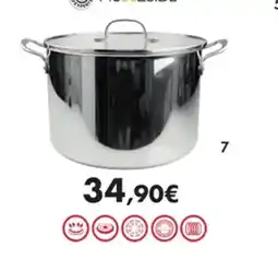 E.Leclerc Marmite Gourmet avec graduation, en inox et couvercle en verre, tous feux dont induction offre