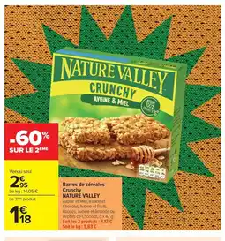 Carrefour NATURE VALLEY Barres de céréales Crunchy offre