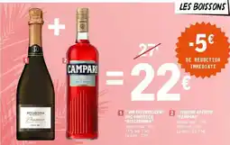 E.Leclerc Vin effervescent DOC Prosecco 'Riccadonna' + Liqueur apéritif 'Campari' offre
