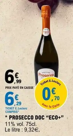 E.Leclerc PROSECCO DOC ECO+ offre